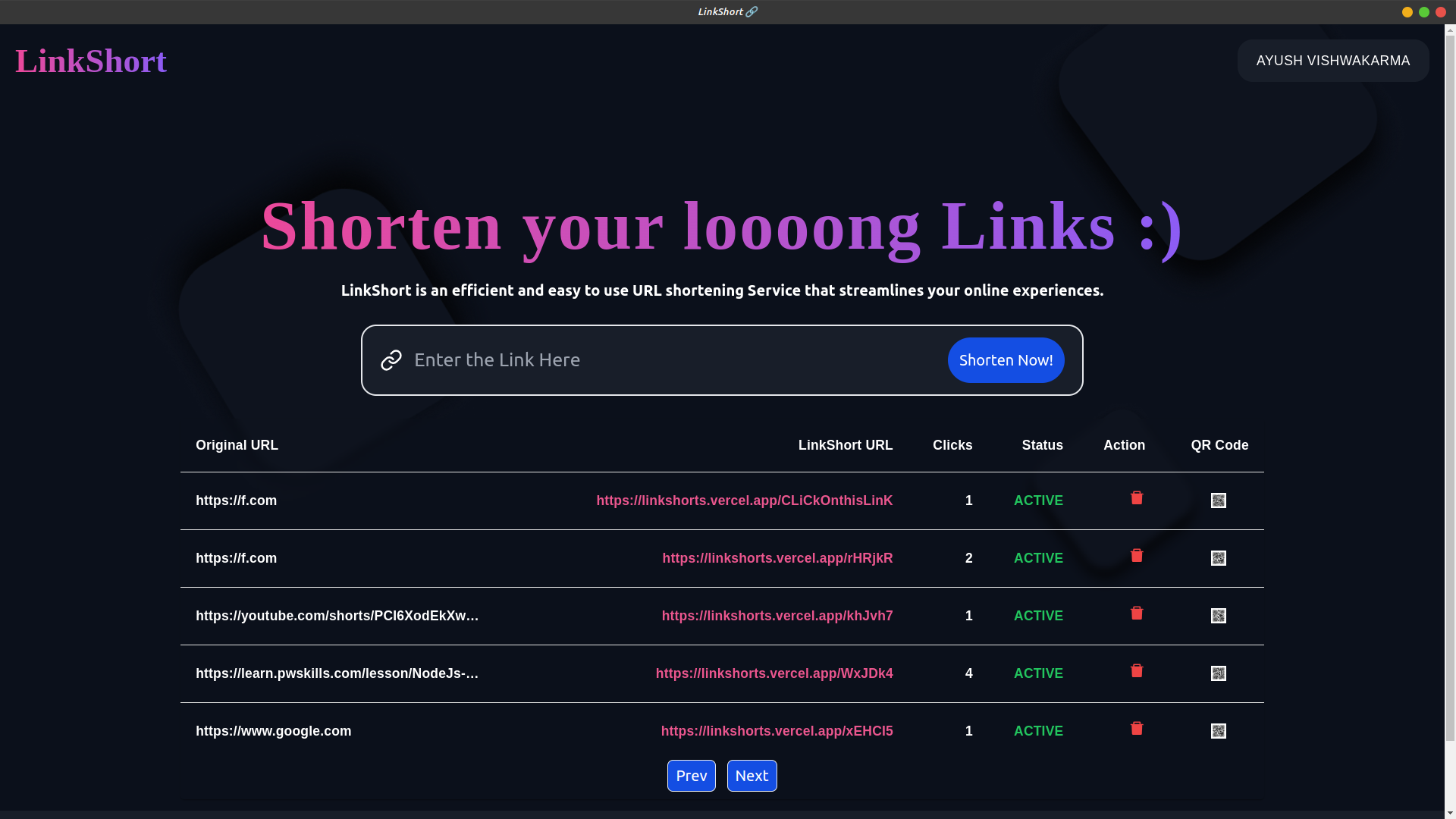 LinkShort - URL Shortener
